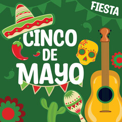 Fototapeta premium Cinco De Mayo, Mexican Fiesta, Mexico Holiday