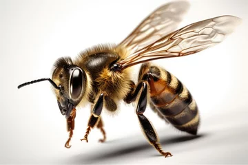 Fotobehang bee on white background © Man888