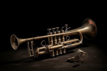 Obraz na płótnie Canvas Musical instrument with a trumpet, pipe, and fife. Generative AI