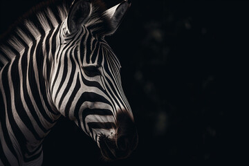 Fototapeta na wymiar Zebra close up with generative AI technology