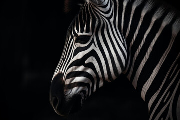 Zebra close up with generative AI technology