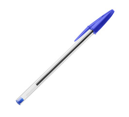 New stylish blue pen isolated on white