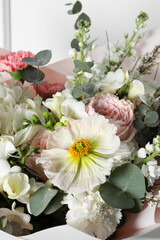 Closeup view of bouquet with beautiful flowers