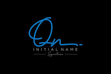Initial ON signature logo template vector. Hand drawn Calligraphy lettering Vector illustration.