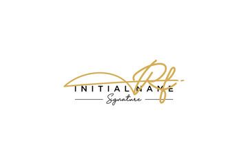 Initial RF signature logo template vector. Hand drawn Calligraphy lettering Vector illustration.