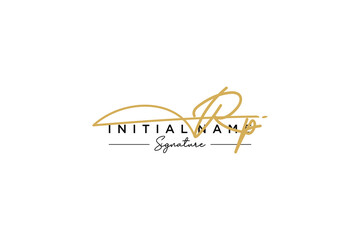 Initial RP signature logo template vector. Hand drawn Calligraphy lettering Vector illustration.