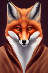 Portrait of a fitness athlete fox wearing sportswear, generative ai