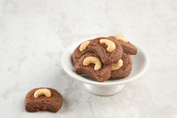 Choco Cashew Cookies, chocolate cookies with cashew nut, popular during Eid Al Fitr in Indonesia

