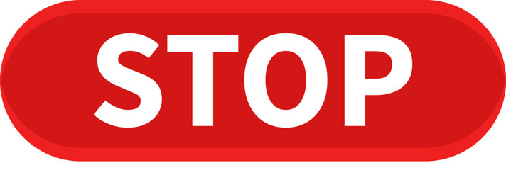 Stop Button In Red Color And Rounded Rectangle Shape
