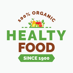 Abstract healthy food logo design template