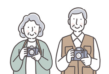 カメラを楽しむシニア夫婦