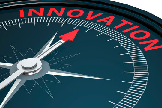 Innovation word on compass