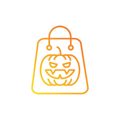 pumpkin shopping icon. gradient icon.