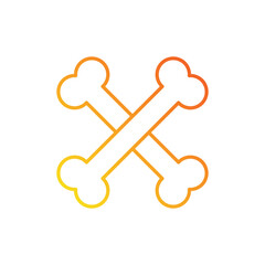 bone icon. gradient icon.