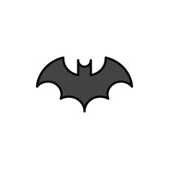 bat icon. filled outline icon.