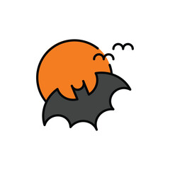 bat icon. filled outline icon.