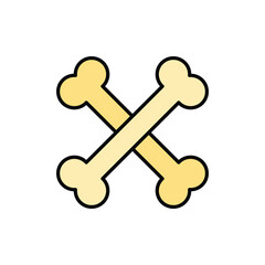 bone icon. filled outline icon.