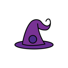 witch hat icon. filled outline icon.