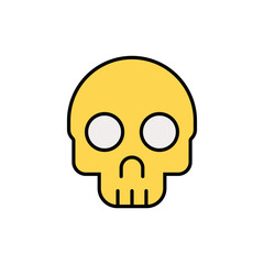 skull icon. filled outline icon.