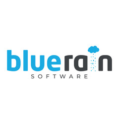Abstract blue rain logo design template