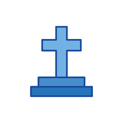 Obraz premium cross icon. blue icon.