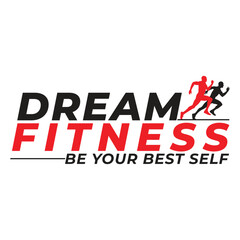 Abstract sports fitness related logo design template.