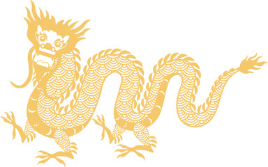 Happy chinese new year 2024 zodiac sign dragon - vector illustration