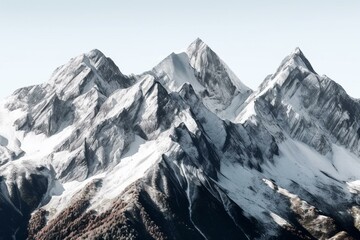Fototapeta na wymiar Stunning isolated mountain range on white. Generative AI