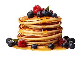 Pancakes in transparent background. Generative AI.