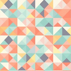 Obraz premium Seamless pastel geometric pattern with triangles created with Generative AI technology