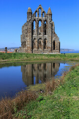 England, North Yorkshire, Whitby. Ruins of Benedictine monastery, Whitby Abbey.