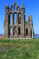 Fototapeta premium England, North Yorkshire, Whitby. Ruins of Benedictine monastery, Whitby Abbey.