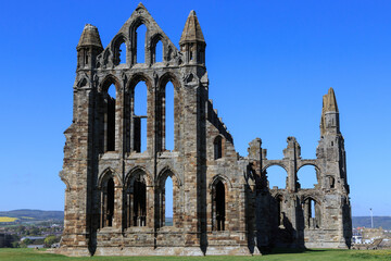England, North Yorkshire, Whitby. Ruins of Benedictine monastery, Whitby Abbey.