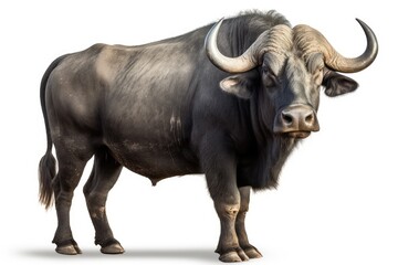 buffalo isolated on white - obrazy, fototapety, plakaty