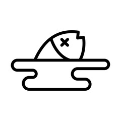 Icono de contaminación del océano. Agua del mar contaminada. Ilustración vectorial