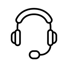 Icono de audífonos. Auriculares. Concepto de comunicación. Centro de llamadas, emergencias, servicio de asistencia virtual. Ilustración vectorial