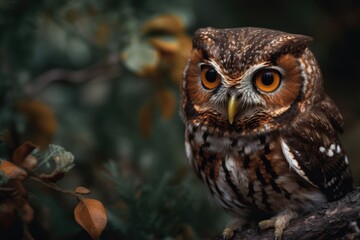 great horned owl in autumn