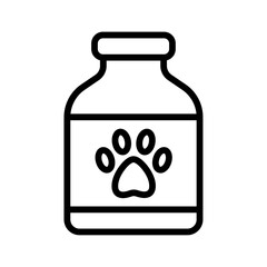Icono de medicamento para animales. Concepto de medicina veterinaria. Tratamiento médico para mascotas. Ilustración vectorial