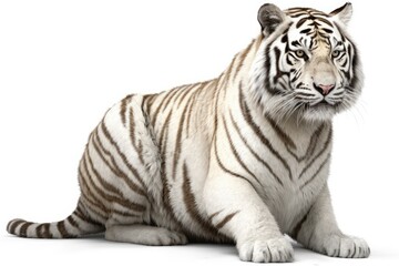 white bengal tiger isolated on white
