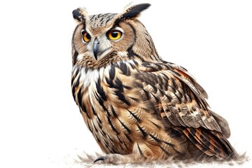 Obraz premium Owl Whimsical Illustration isolate on white background.