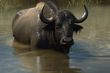 Obraz premium buffalo in water
