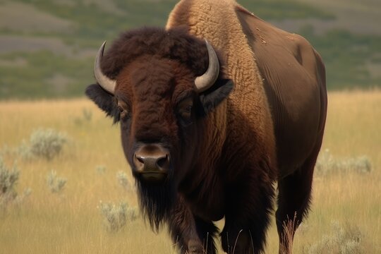 american buffalo in the field
