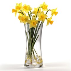 Daffodils in a tall slim vase