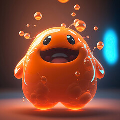 Smiling Orange Polka Dot Illustration