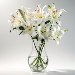 Lilies in a tall slim vase