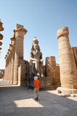 man at the temple of horus edfu luxor