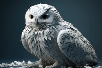 Fototapeta premium snowy owl in the sky