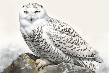 snowy owl in the snow