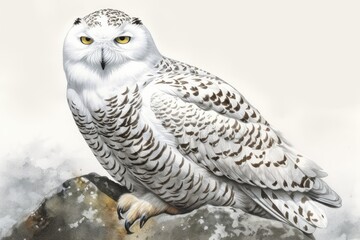 Fototapeta premium snowy owl in the snow