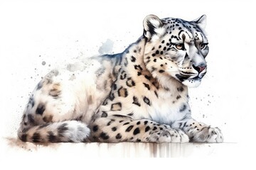 Obraz premium snow leopard on a rock